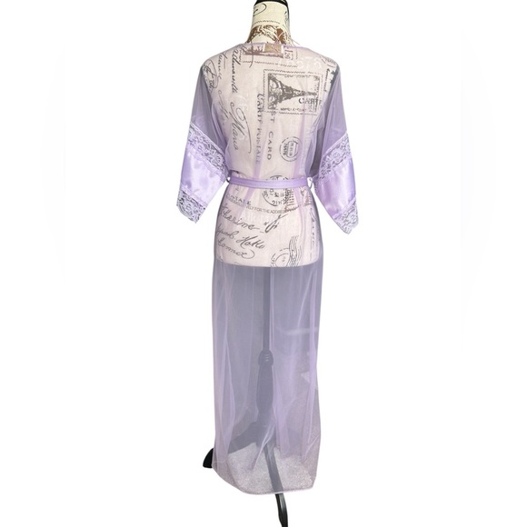 Shannon Lee NWOT Vintage Lavender Lace Sexy  Cover Up Vintage size Large - Picture 2 of 10